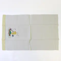 Vintage Embroidered Off-White Cotton Tea/Fingertip Towel 21x13.25
