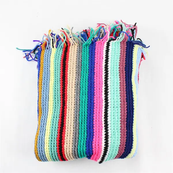 Handmade Multicolor Crochet Blanket with Fringe Edges - Size 40"x56" 