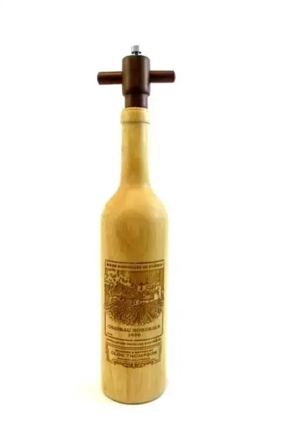 1970 Olde Thompson chateau Bordeaux Wood Wine Bottle Pepper Mill