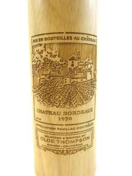 1970 Olde Thompson chateau Bordeaux Wood Wine Bottle Pepper Mill