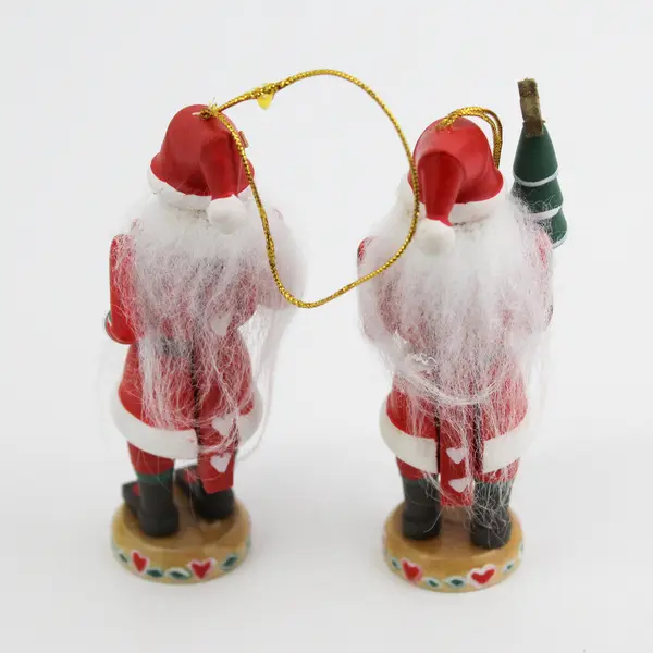 Lot of 2 Santa Claus Nutcracker Ornaments - One Missing Tree