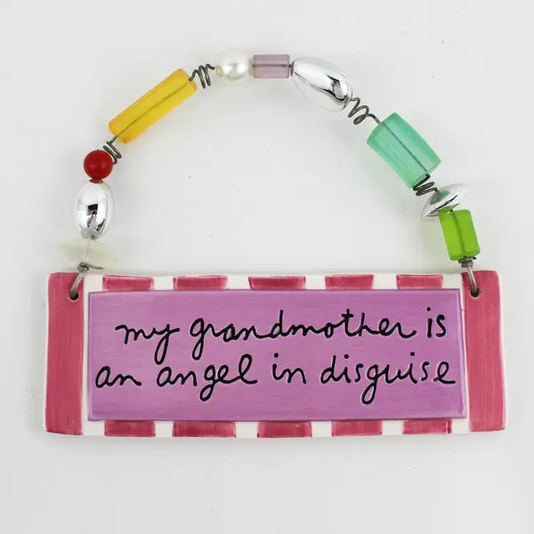 Dept 56 Sandra Magsamen Ceramic Plaque My Grandmother Is An Angel In Disguise