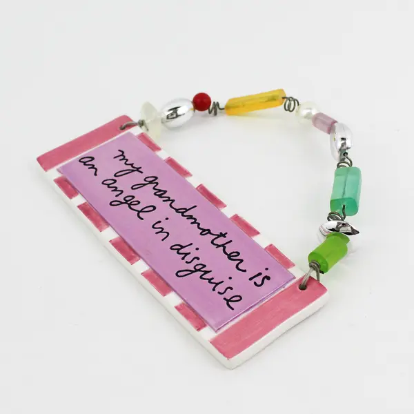 Dept 56 Sandra Magsamen Ceramic Plaque My Grandmother Is An Angel In Disguise