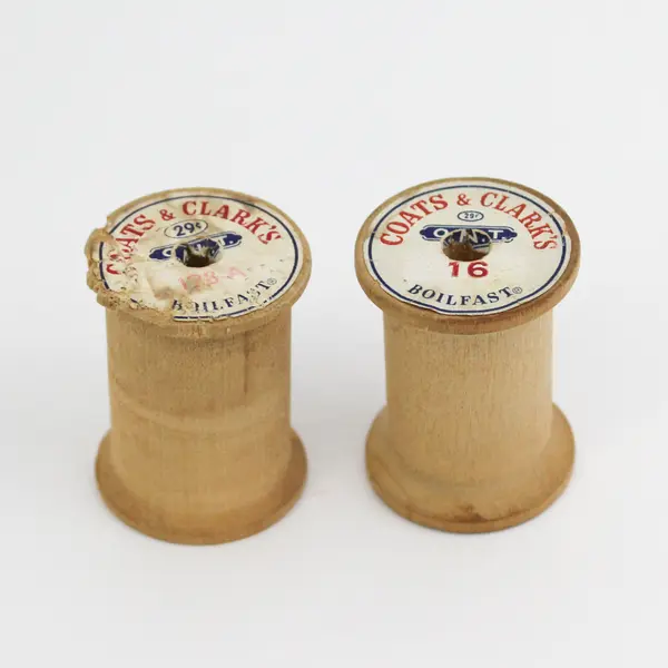 Lot of 7 Coats & Clark's Vintage Wooden Thread Bobbins Various Sizes