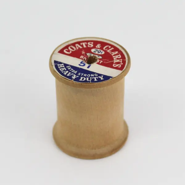 Lot of 7 Coats & Clark's Vintage Wooden Thread Bobbins Various Sizes