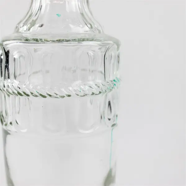 Decorative Clear Embossed Glass Bottle 12.25" with Cork