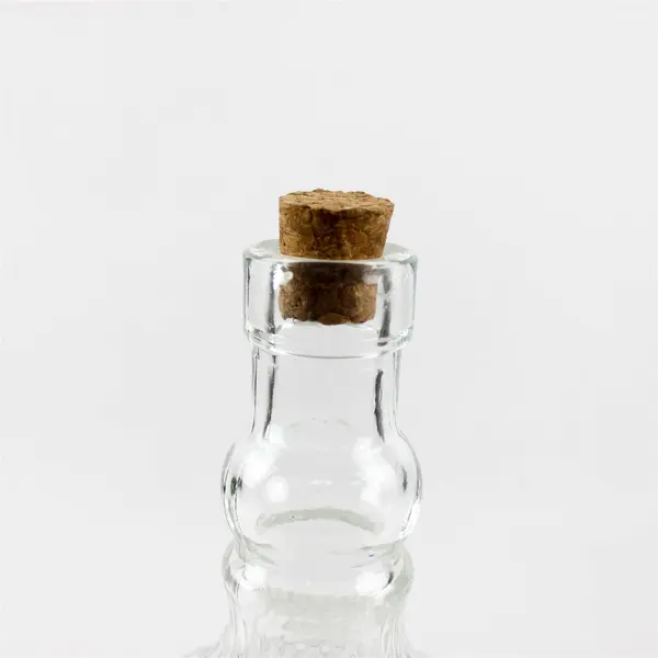 Decorative Clear Embossed Glass Bottle 12.25" with Cork