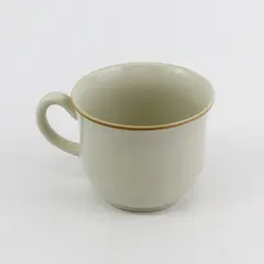 Sweet Flowers Collection by Japan Flat Stoneware Cup Tan Brown Band 