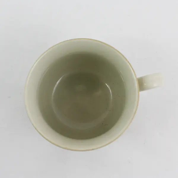 Sweet Flowers Collection by Japan Flat Stoneware Cup Tan Brown Band 