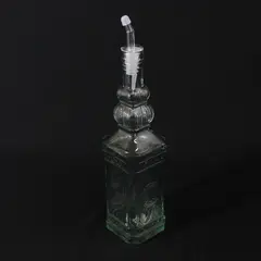 New Green Glass Bottle with Pourer - Dispenser Barware