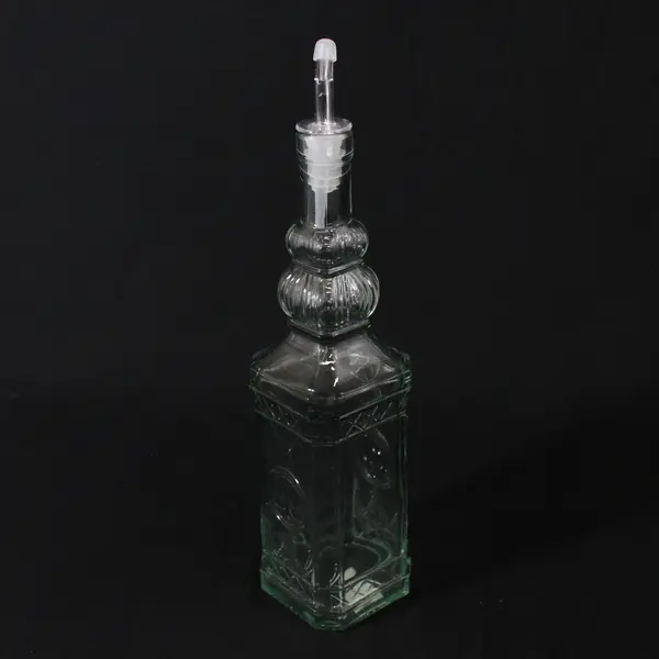 New Green Glass Bottle with Pourer - Dispenser Barware