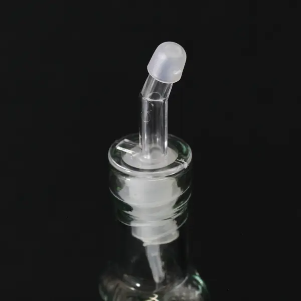 New Green Glass Bottle with Pourer - Dispenser Barware