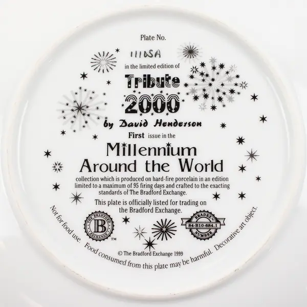 Tribute 2000 By David Henderson "Millennium Around The World" Decor Plate 8.25"