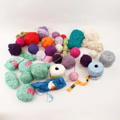 Vintage Lot of 38 Small Bundles & Skeins Mixed Yarn 2-3g - Various Colors
