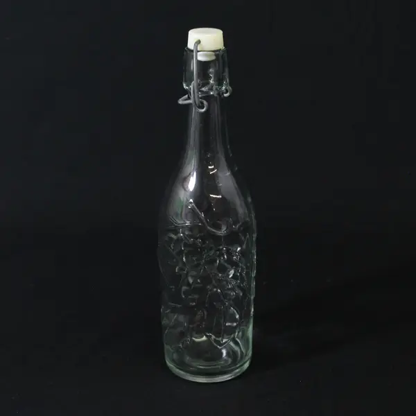 Vintage-Style Embossed Grape Glass Bottle Swing Top Lid Collectible