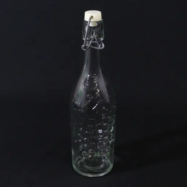 Vintage-Style Embossed Grape Glass Bottle Swing Top Lid Collectible