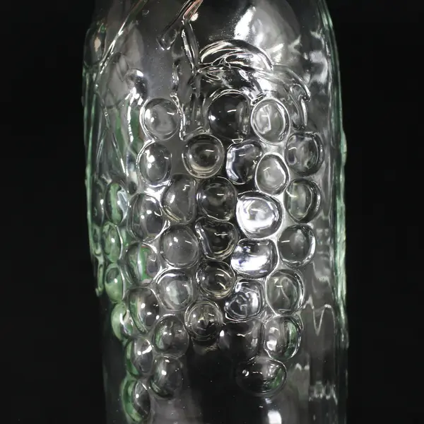 Vintage-Style Embossed Grape Glass Bottle Swing Top Lid Collectible