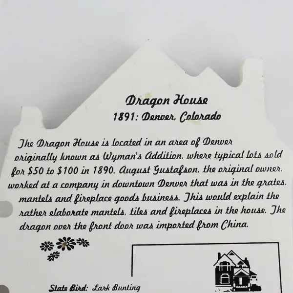 1995 Vintage Wood Dragon Shelf Sitter House Denver CO Folk Art