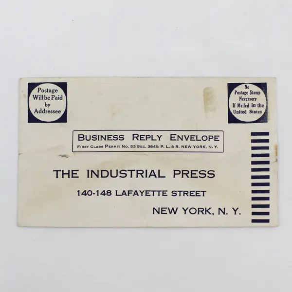 Lot Of 2 Vintage Industrial Press Prepaid Business Reply Envelopes 