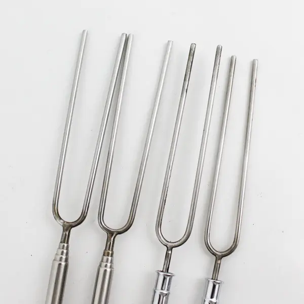 Set 4 Telescoping Roasting Forks Stainless Steel Wood Handle Camping Grilling