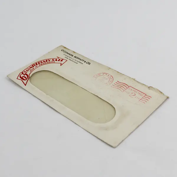 Vintage 1931 O'Connor Moffatt & Co San Francisco Window Envelope 