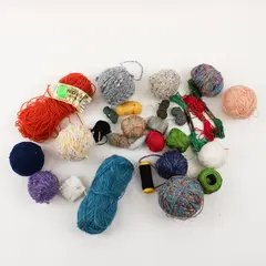 Lot of 30 Vintage Small Bundles Yarn/String - 1-2g Mixed Textures/Colors