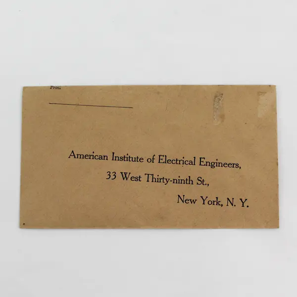 Vintage American Institute Of Electrical Engineers New York Envelope 