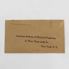 Vintage American Institute Of Electrical Engineers New York Envelope 