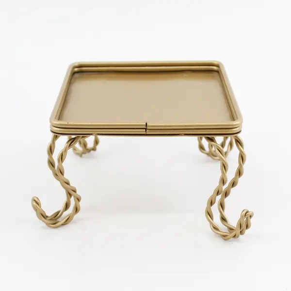 Enesco Gold Tone Metal Pillar Candle Stand for 4" Candle