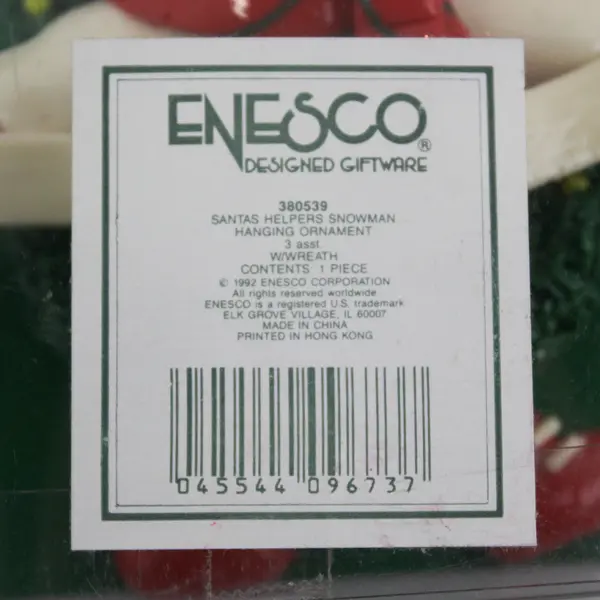 Enesco Santa Helpers Snowman & Wreath Collectible Figurine New 4.5in