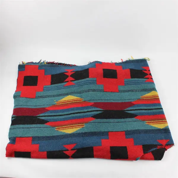 Vintage Lot of 3 Western/Indigenous Jacquard Design Cut Wool Fabric Remnants