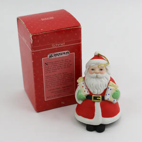 Vintage Schmid Santa Dangling Feet Ornament Christmas Tree 5in New Collectible