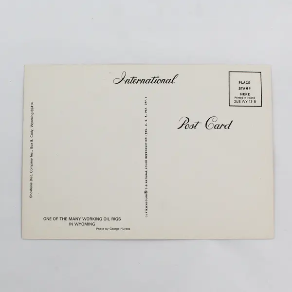 Vintage Wyoming Oil Rig Postcard Shoshone Distribution Company