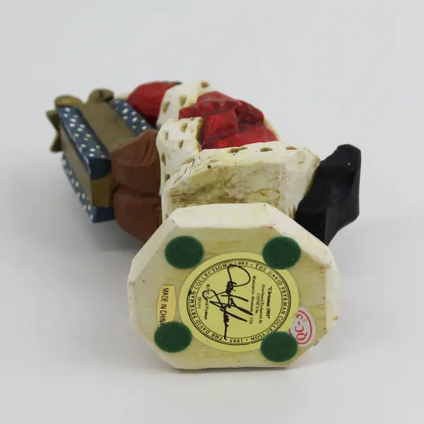 1995 David Frykman Santa Sledding Figurine Vintage Christmas Collectible