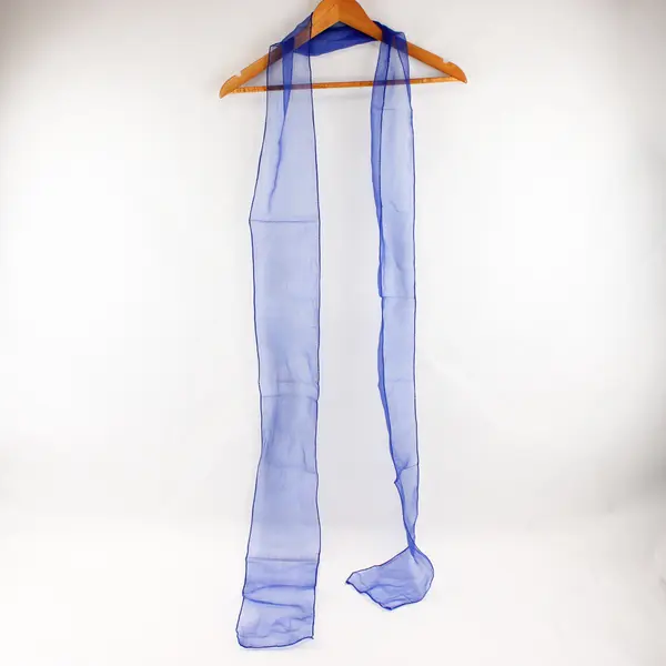 Lot of 6 Royal Blue Organza Fabric Strips - Finished Edges - 5"Wx100"L