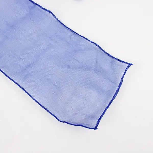 Lot of 6 Royal Blue Organza Fabric Strips - Finished Edges - 5"Wx100"L