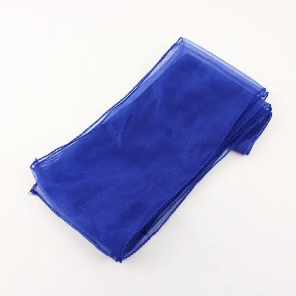 Lot of 6 Royal Blue Organza Fabric Strips - Finished Edges - 5"Wx100"L