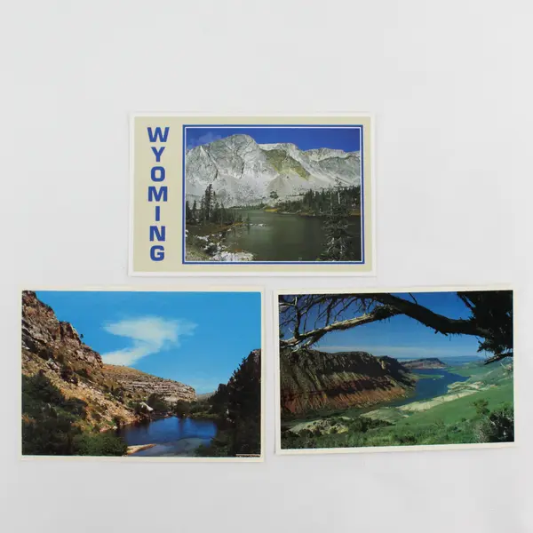 Lot Of 3 VTG Scenic Wyoming Postcards Sheep Creek Bay Mirror Lake Sinks Canyon