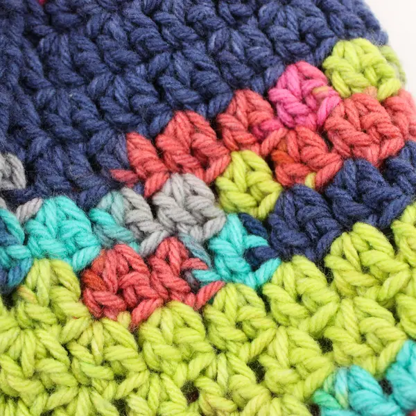 Handmade Adult Size (One Size) Multicolor Moss Stitch Crochet Beanie