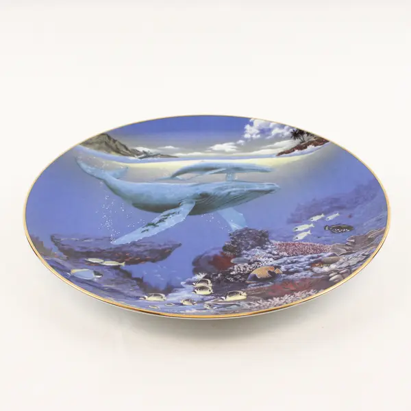 Reco "Our Cherished Seas" Whale Song By Sy Barlowe 1991 Decorative Plate 9.5"