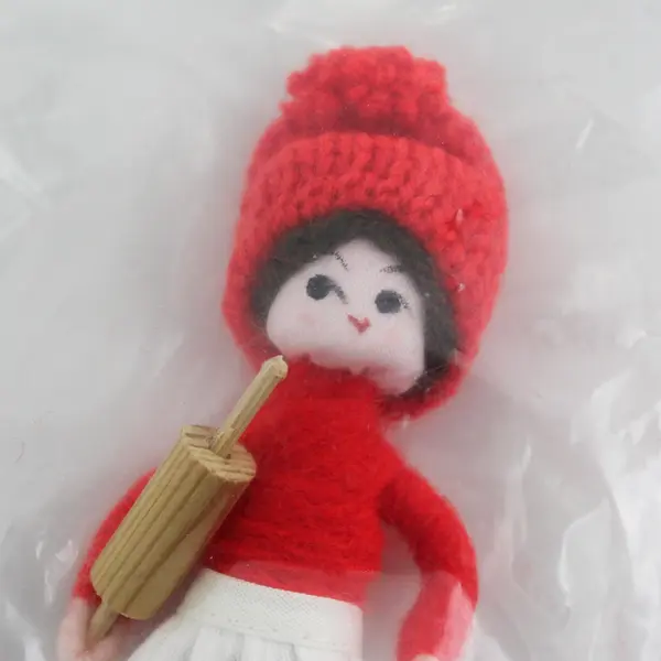Anne Beate Woman Doll w/ Rolling Pin Holiday Figurine 4.5in