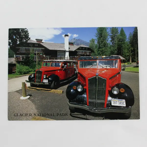  Vintage Coaches Glacier National Park Montana Postcard