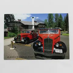  Vintage Coaches Glacier National Park Montana Postcard