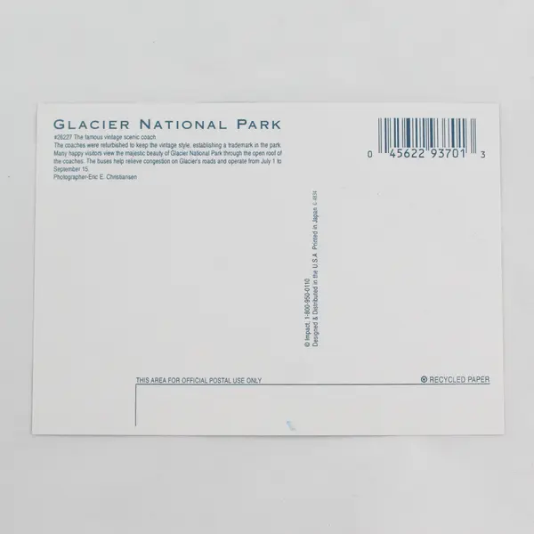  Vintage Coaches Glacier National Park Montana Postcard
