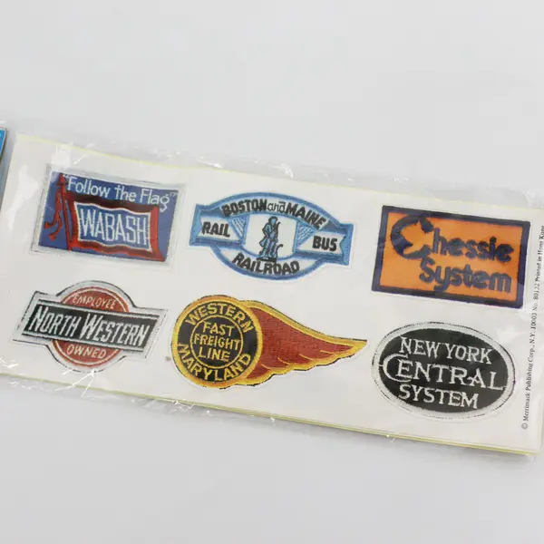 Sealed Pack of 20 Embossed Pressure-Sensitive Railroad Emblems 1978 - New