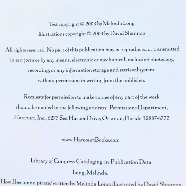 VTG How I Became a Pirate by Melinda Long 2003 Hardcover Illustrated Kid's Book