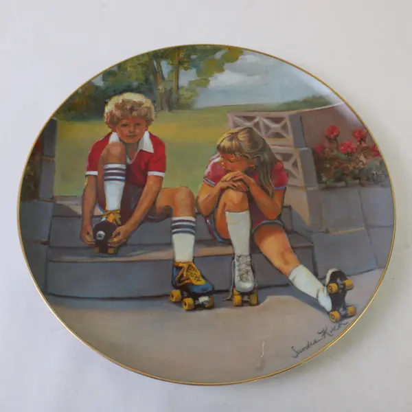 Reco "Skating Pals" Games Children Play By Sandra Kuck Decorative Plate 10.5"