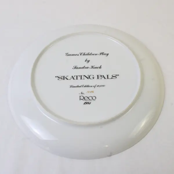 Reco "Skating Pals" Games Children Play By Sandra Kuck Decorative Plate 10.5"