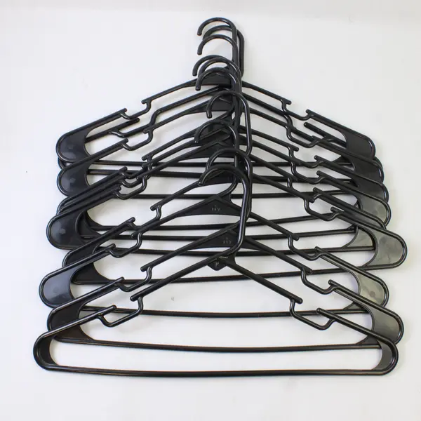 Lot of 10 Black Plastic Notched Hangers