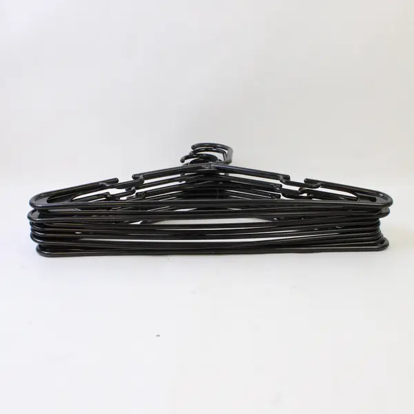 Lot of 10 Black Plastic Notched Hangers